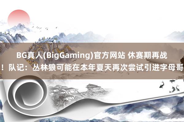 BG真人(BigGaming)官方网站 休赛期再战！队记：丛林狼可能在本年夏天再次尝试引进字母哥