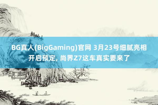 BG真人(BigGaming)官网 3月23号细腻亮相开启预定， 尚界Z7这车真实要来了