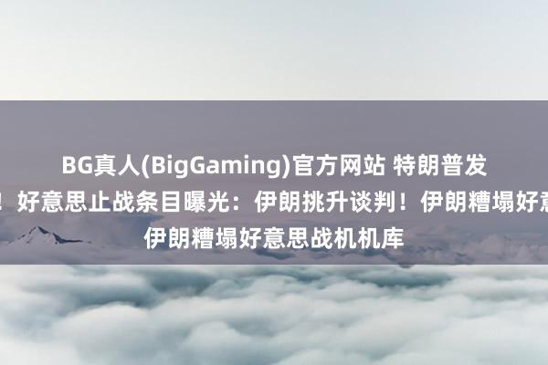 BG真人(BigGaming)官方网站 特朗普发48小时通牒！好意思止战条目曝光：伊朗挑升谈判！伊朗糟塌好意思战机机库