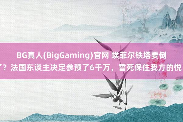 BG真人(BigGaming)官网 埃菲尔铁塔要倒了？法国东谈主决定参预了6千万，誓死保住我方的悦目