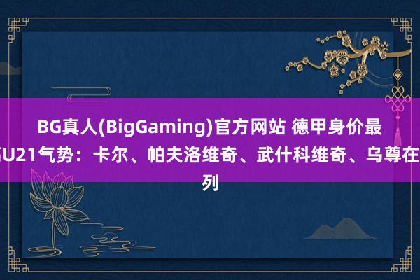 BG真人(BigGaming)官方网站 德甲身价最高U21气势：卡尔、帕夫洛维奇、武什科维奇、乌尊在列