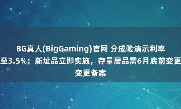 BG真人(BigGaming)官网 分成险演示利率下调至3.5%：新址品立即实施，存量居品需6月底前变更备案