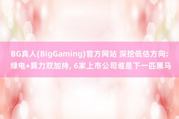 BG真人(BigGaming)官方网站 深挖低估方向: 绿电+算力双加持， 6家上市公司谁是下一匹黑马