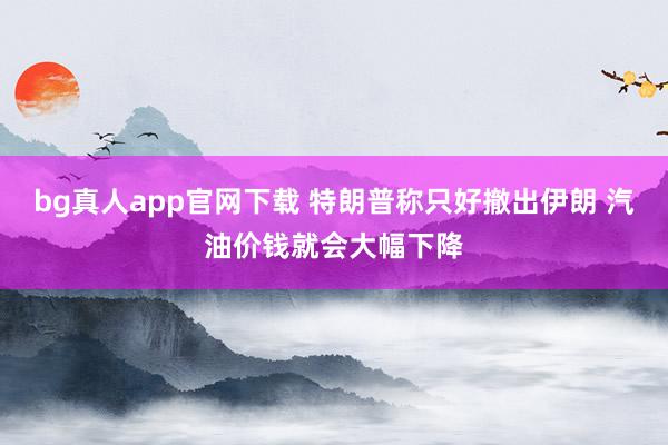 bg真人app官网下载 特朗普称只好撤出伊朗 汽油价钱就会大幅下降