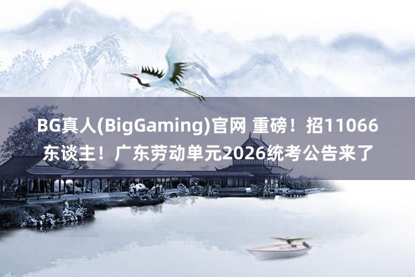 BG真人(BigGaming)官网 重磅！招11066东谈主！广东劳动单元2026统考公告来了
