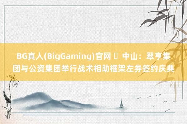 BG真人(BigGaming)官网 ​中山：翠亨集团与公资集团举行战术相助框架左券签约庆典