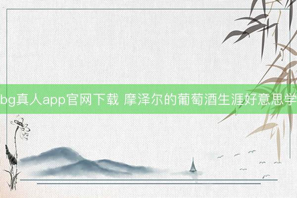 bg真人app官网下载 摩泽尔的葡萄酒生涯好意思学