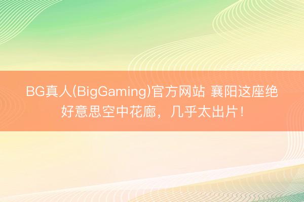 BG真人(BigGaming)官方网站 襄阳这座绝好意思空中花廊，几乎太出片！