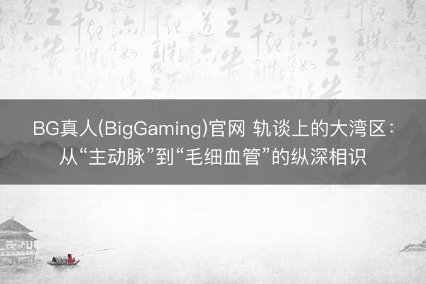 BG真人(BigGaming)官网 轨谈上的大湾区：从“主动脉”到“毛细血管”的纵深相识