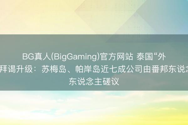 BG真人(BigGaming)官方网站 泰国“外资夺岛”拜谒升级：苏梅岛、帕岸岛近七成公司由番邦东说念主磋议