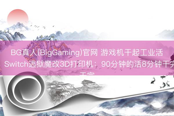 BG真人(BigGaming)官网 游戏机干起工业活！Switch逃狱魔改3D打印机：90分钟的活8分钟干完